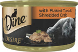 DINE Desire Wet Cat Food with Flaked Tuna and Shredded Crab 85G Can, 24 Pack