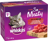 so Meaty Recipes 1+ Years Wet Cat Food with Meat Cuts in Gravy 12 X 85G, 5 Pack (60 Pouches)