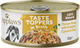 Taste Toppers 100% Natural Wet Dog Food Chicken Breast with Vegetables in Broth Tin 156G (Pack of 16), Limited Ingredients Pet Food