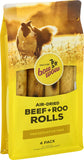 , Beef and Roo Rolls, Dog Treats, 4 Pack, All Natural