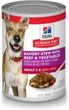 Hill's Science Diet Adult Wet Dog Food, Savory Stew with Beef and Vegetables, 363G, 12 Pack, Canned Dog Food