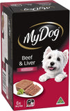 My Dog Adult Wet Dog Food Beef & Liver Meaty Loaf 6 X 100G Trays