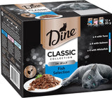 DINE Classic Collection Adult Wet Cat Food Fish Selection in Jelly 12 X 85G, 5 Pack (60 Pouches)