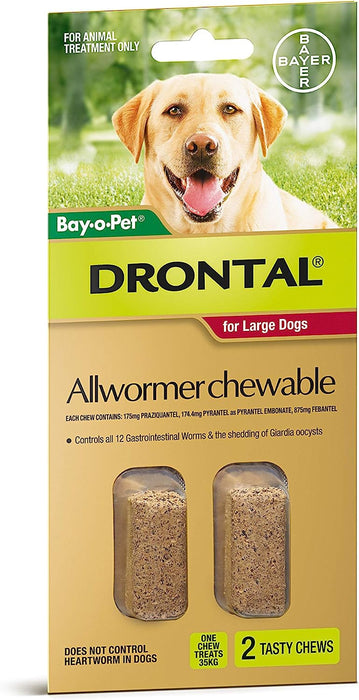 Allwormer Chews for Dogs 10-35Kg, 2 Pack, 2 Chews