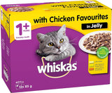 1+ Years Wet Cat Food with Chicken Favourites in Jelly 12 X 85G, 5 Pack (60 Pouches)