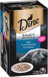 DINE Classic Collection Saucy Morsels with Tuna Mornay and Cheese, Wet Cat Food, 85G (Pack of 42)