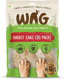 Rabbit Ears 30 Pack, Grain Free Hypoallergenic Natural Dog Treat Chew